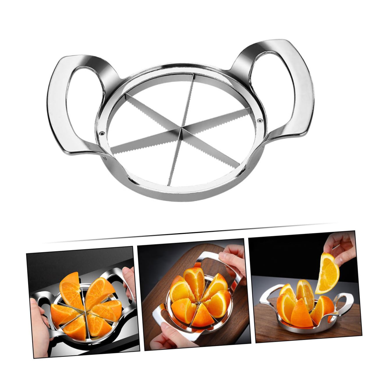 Cabilock Cortador De Frutas y Rebanador De Naranjas De Acero Inoxidable Herramienta Para Cortar Frutas Rodajas Accesorio De Cocina Para Preparar Manzanas y Naranjas