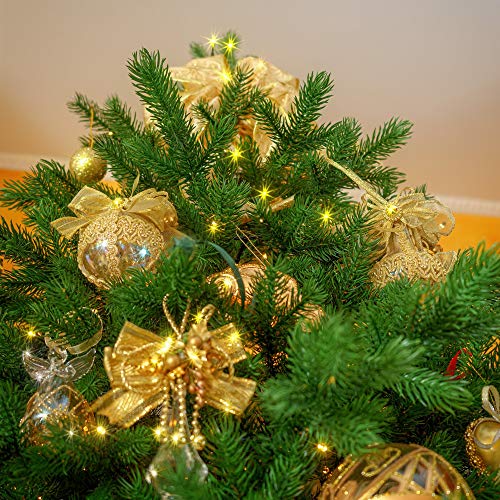 eveXmas Kunstkerstboom, 90 cm, dennenboom, traditioneel groen, 137 takken, 100% PE-punten, incl. decoratieve standaard in zaklinnen - Image 6