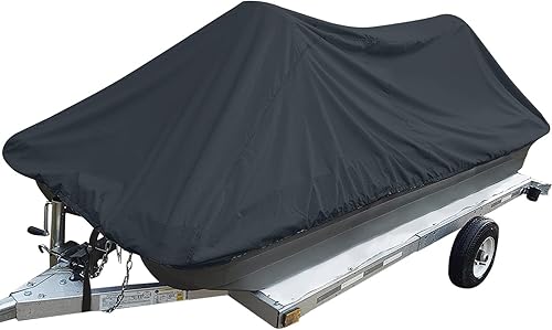 Funda impermeable 600D para lancha de estanque de 8 a 10 pies de largo, para lanchas de pesca y lanchas de pesca, tela Oxford de grado marino