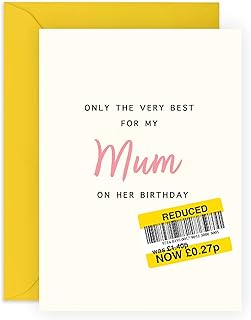 Central 23 Mum Birthday Card - Funny Mummy Birthday Card For Women - 'Only The Best For My Mum' - Rude Gifts For Women - Humorous Birthday Cards - Comes With Fun Stickers - Made in UK
