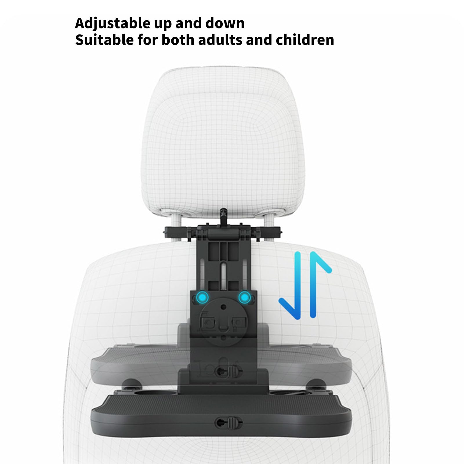 Mesa de coche fácil de transportar con soportes expandibles para teléfono y almacenamiento de tazas, bandeja ergonómica para vehículos, mejoras para comer y trabajar, escritorio