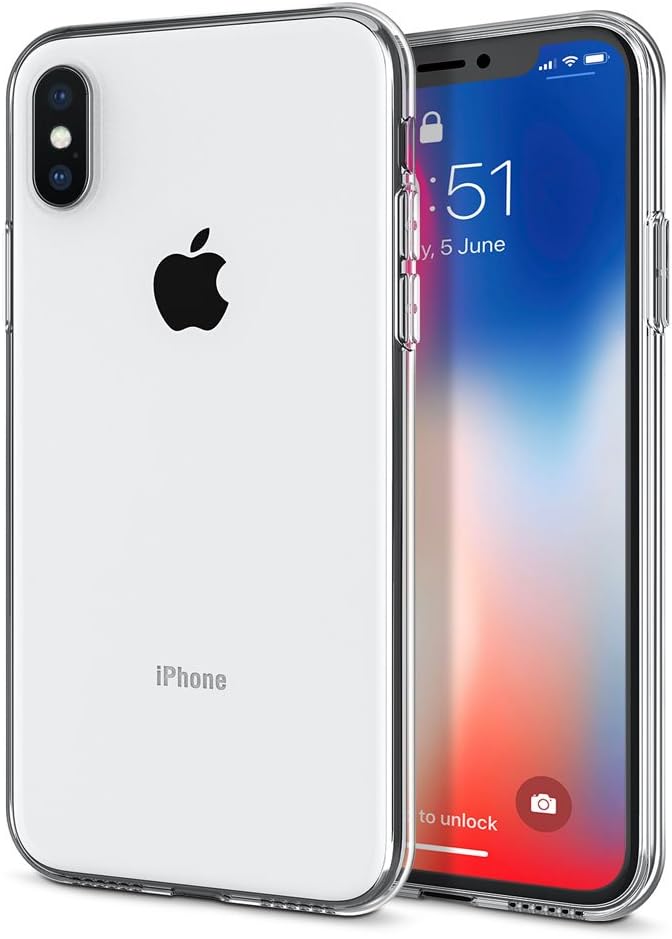 iPhone X Case, iPhone Xs Case, iPhone 10 Case, HD Crystal Clear Soft Cover Cases, Shock Absorption Technology Bumper Ultra Slim TPU Gel Case for iPhone X/10, Clear