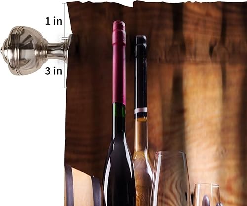 Miniatura 62 de Cenefa de cortina de chef para decoración de ventanas, panel de cortinas cortas con bolsillo para barra de cocina, gourmet en rojo burdeos, cortinas