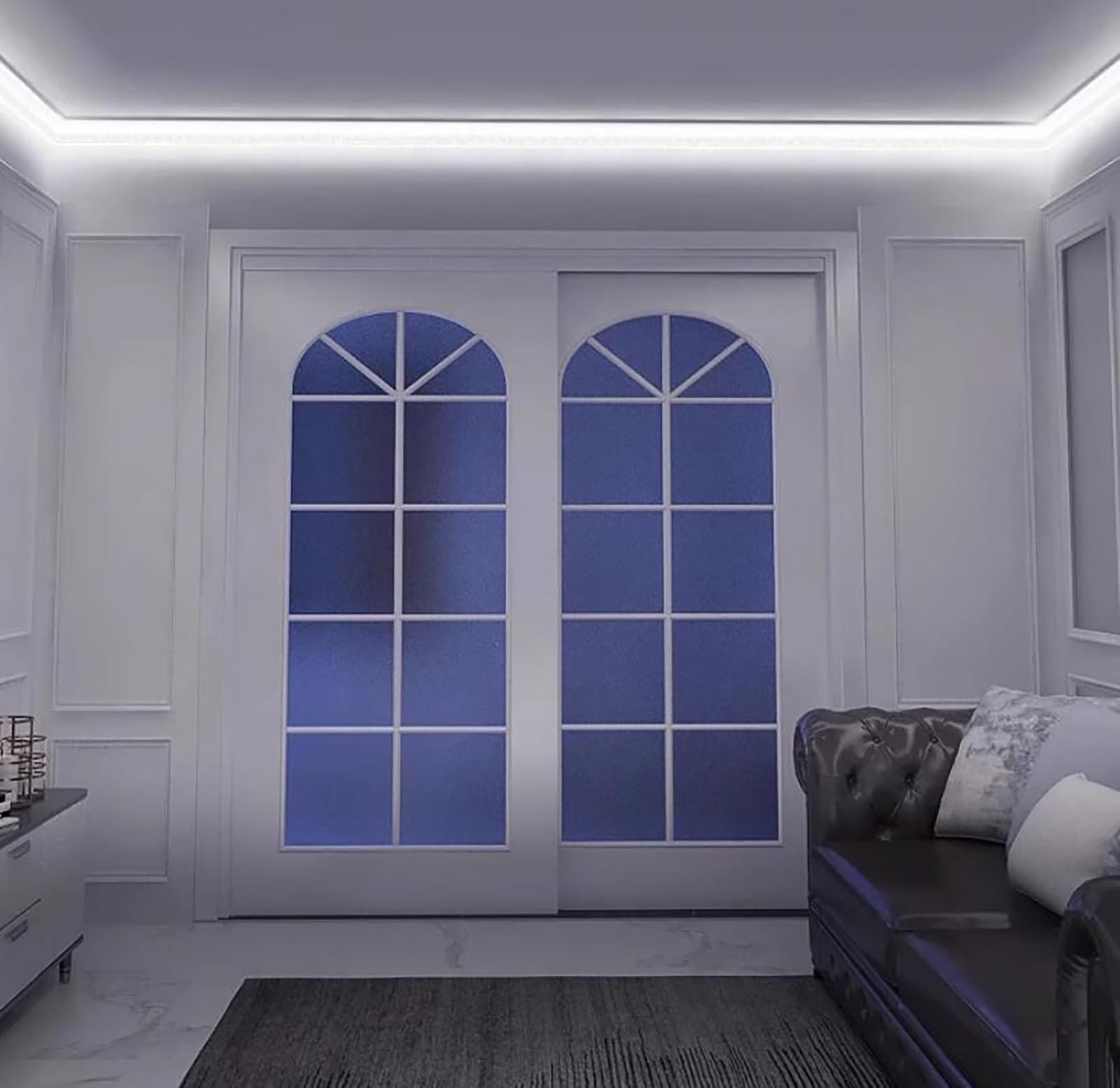 Profili per Strisce LED Diffusore LED per Modanatura a Corona per Strisce LED, Canale per Modanatura a Soffitto con Striscia in Alluminio Cava, Fessura Flessibile per Battiscopa(11m/36ft)