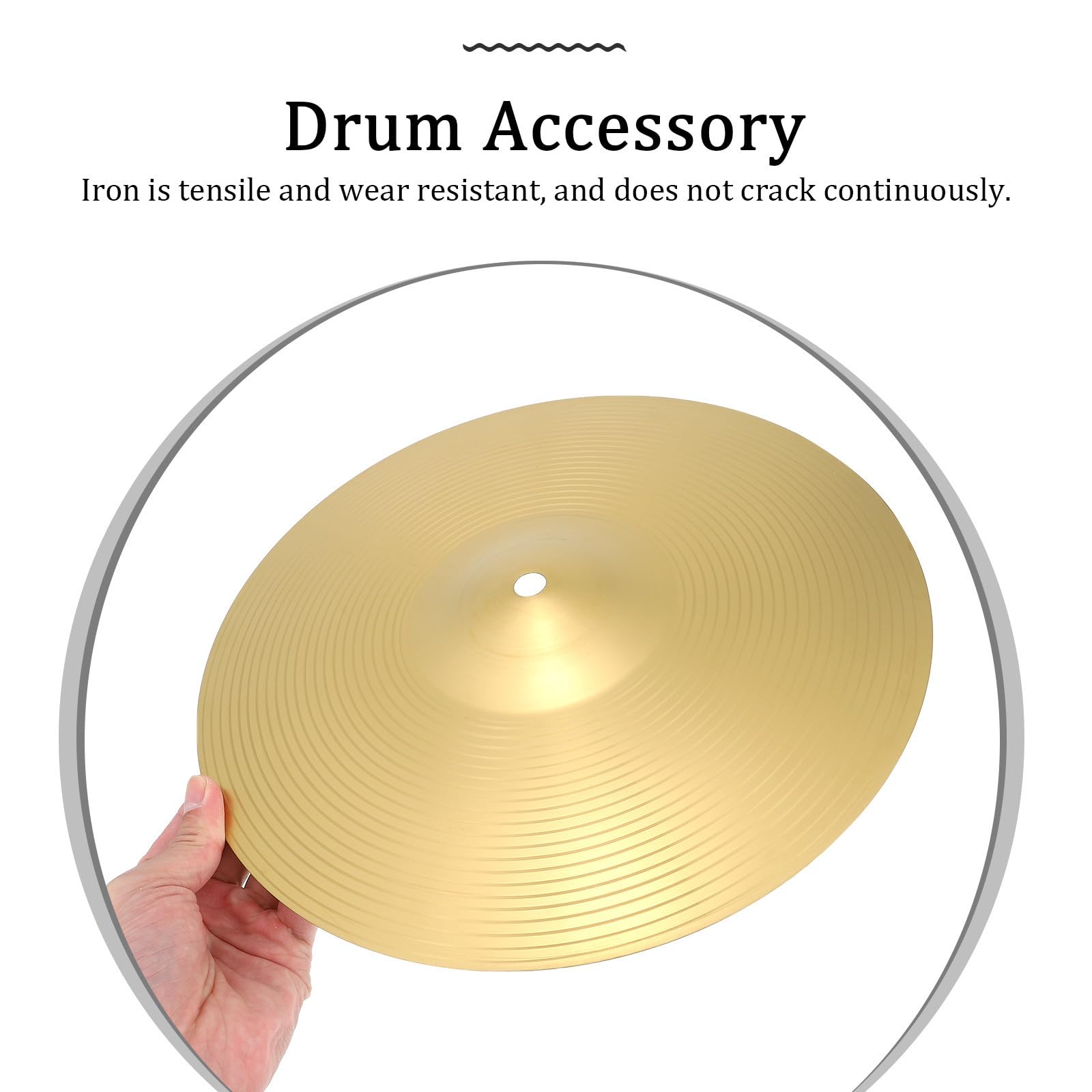 Set de Cymbales en Laiton 12 Pouces pour Batterie Jazz, Accessoire Percussion Solide Son Clair, Compatible Kit de Batterie
