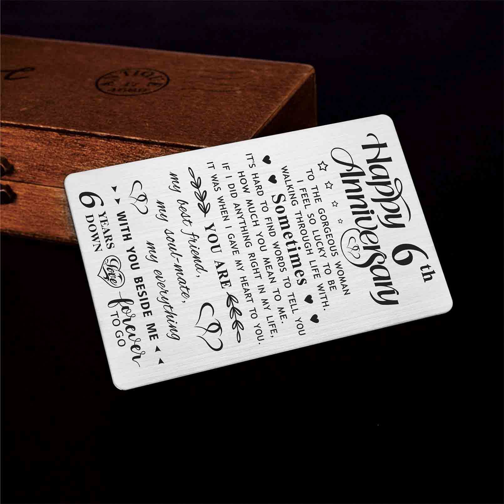 Joycard Biglietto Per 6° Anniversario Per Lei – Biglietto Di Nozze Per Moglie Con Busta E Adesivi, Tema Anno 2019