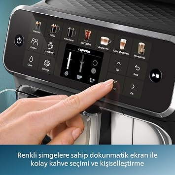 Philips 4400 Serisi LatteGo Tam Otomatik Espresso Makinesi 12 Sıcak ve Soğuk İçecek, QuickStart, SilentBrew, AquaClean, EP4446/70