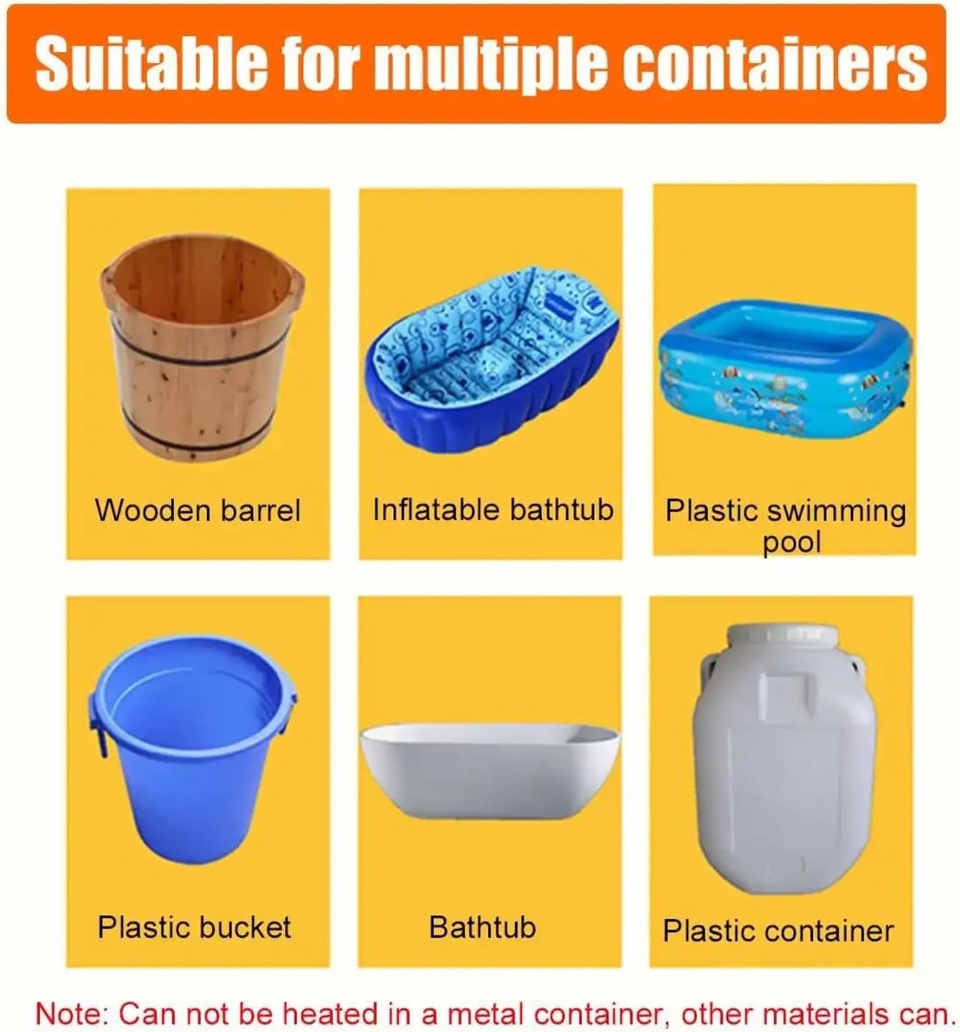 Immersion Water Heater Floating Electric Heater Boiler Water Heating Element Auto Power Off Immersion Suspension Bathroom Swimming Pool 220V(2500W-1)