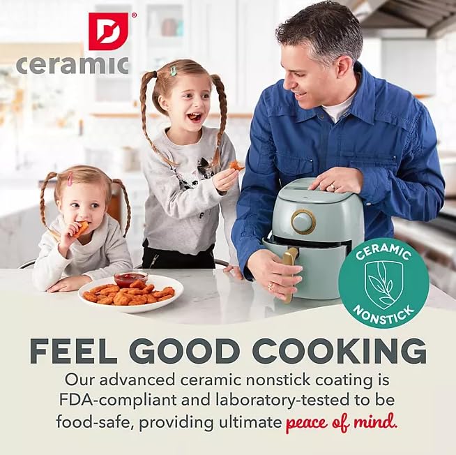 Daashceramictasticrispexpressairfryer26qtoilfreecookingadjustabletimernonstickceramiccoatingcompactsizeforsmallkitchensfastheatingforfrieschickensage Urban Country Home Decor Daash ceramic tasti crisp express air fryer 26qt oil free cooking adjustable timer non stick ceramic coating compact size for small kitchens fast heating for fries chicken sage urban country home decor