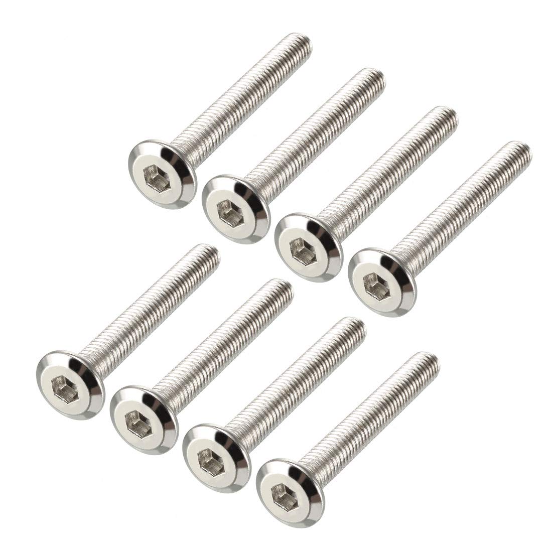 uxcell M6x45mm Furniture Bolts Hex Socket Screws Fastener Carbon Steel 8pcs