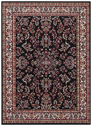 Hanse Home Alfombra de salón de Pelo Corto Orient - Zabul Aspecto Persa, Alfombra Oriental para Comedor, salón, Dormitorio, Negro, 160 x 220 cm