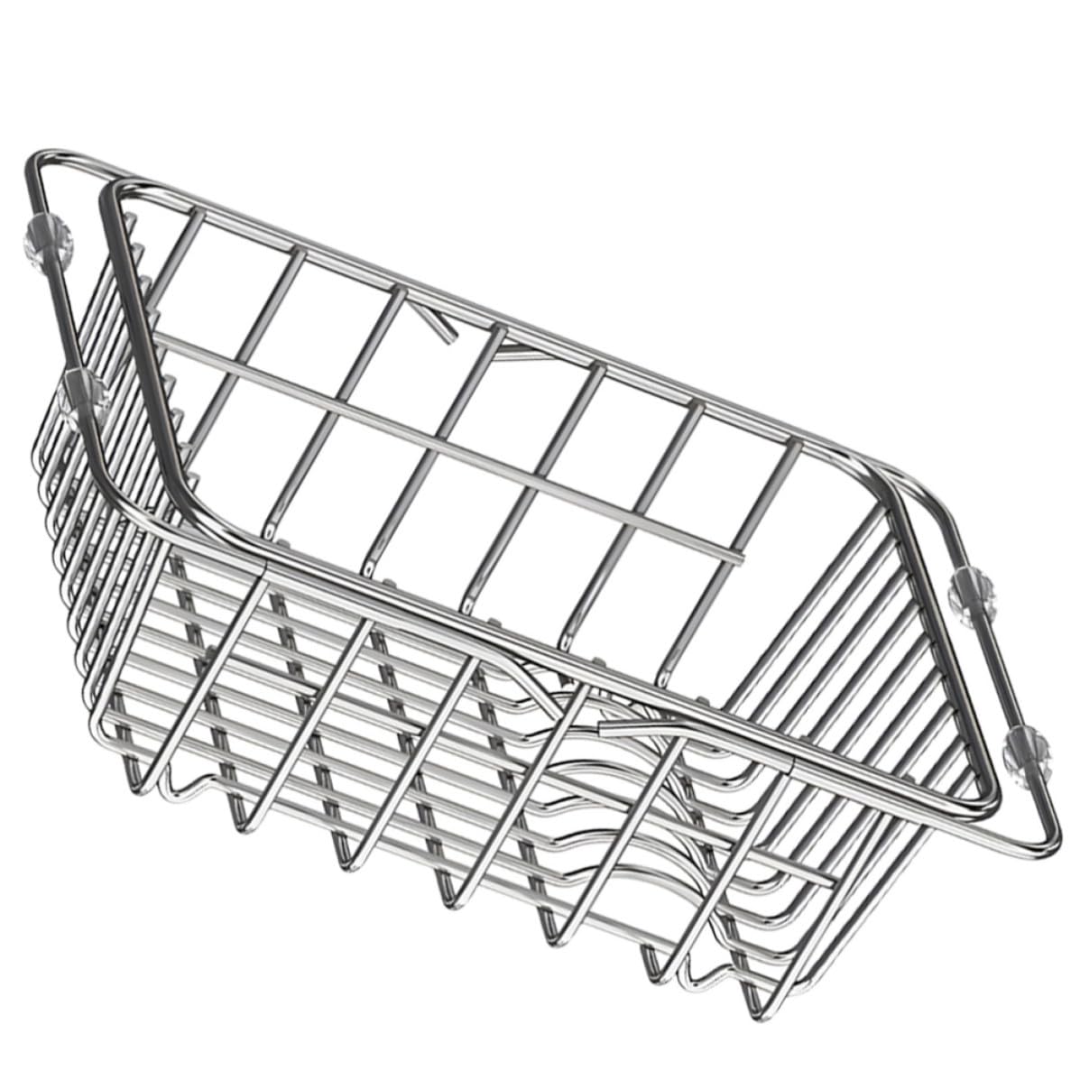 Escurreplatos de cocina expandible y compacto con soporte para utensilios de acero inoxidable