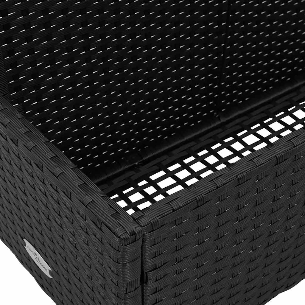 Solivagant Pool Aufbewahrungsbehälter Schwarz 110x100x57 cm Poly Rattan, Haushaltsbedarf,Aufbewahrung Ordnungssysteme, 9.8 kg-4104088