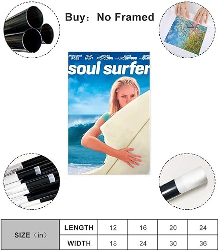 Miniatura 2 de Póster de lienzo de película Soul Surfer Decoración de dormitorio Deportes Paisaje Oficina Decoración Regalo Sin marco 12 x 18 pulgadas (11.8x17.7