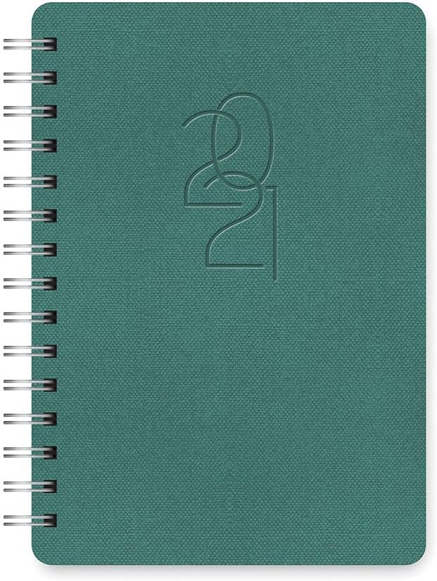 Orange Circle Studio 2021 Agatha Tabbed Spiral Planner, August 2020 - December 2021, Hunter Green