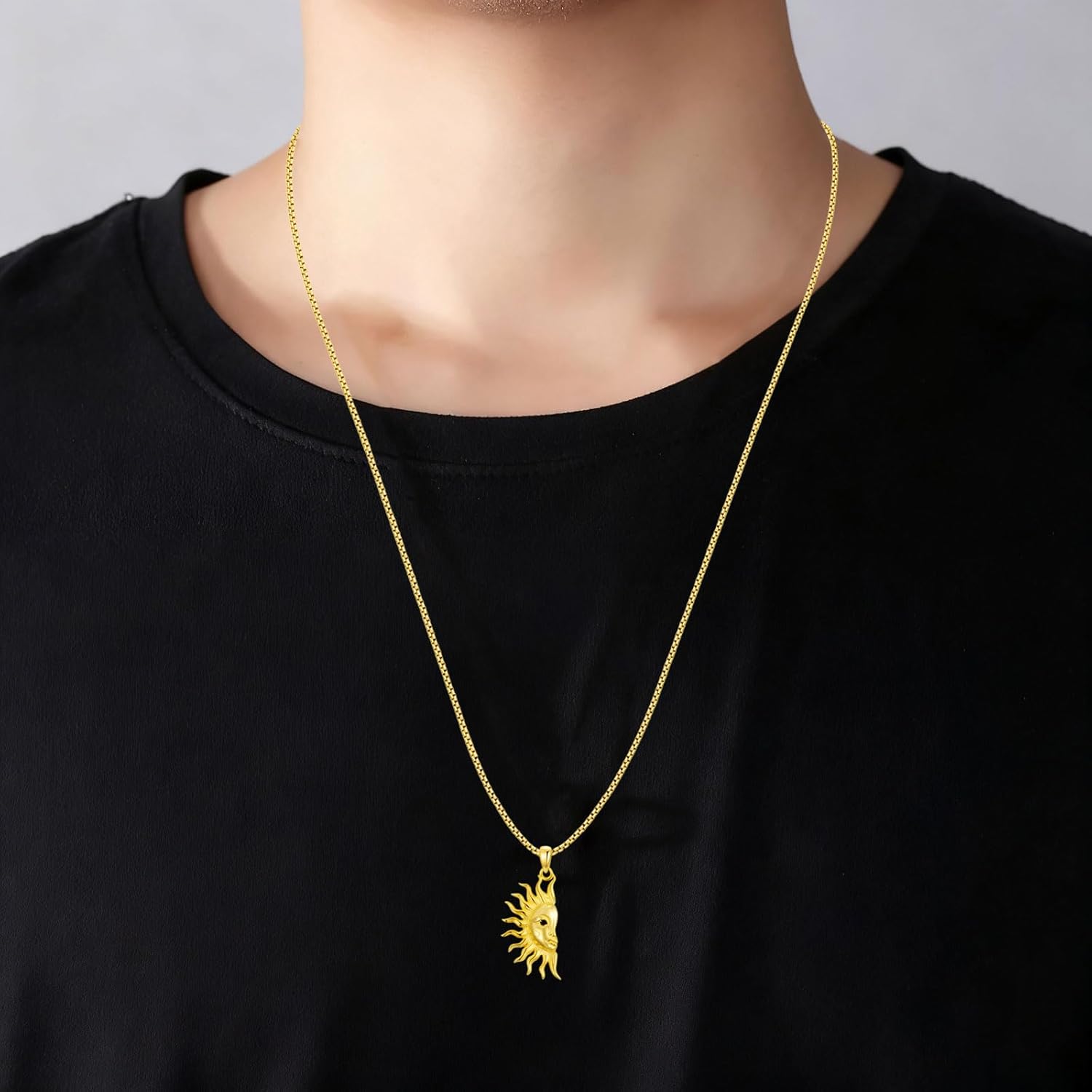 LONAGO Couple Sun and Moon Necklace 925 Sterling Silver Matching Pendant for Him and Her, Romantic Anniversary Valentine's Jewelry Gift for Men and Women - Image 5