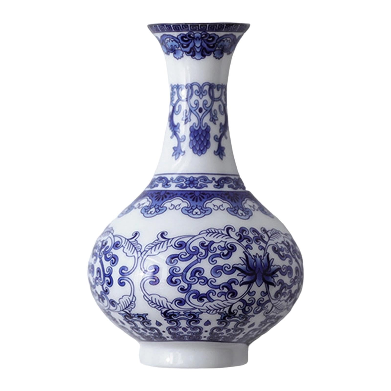 Wall Hanging Pot Chinese Blue and White Porcelain for Indoor Office | Ceramic Decorative Vase | Flower Vase for Home Décor-image-29