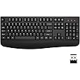 X9 Multimedia USB Wireless Keyboard - Comfortable and Quiet Typing - Full-Size Ergonomic Computer Keyboard Wireless with Wrist Rest - Cordless Keyboard for Laptop Desktop PC and Chrome