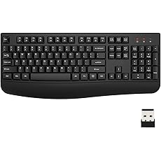 X9 Multimedia USB Wireless Keyboard - Comfortable and Quiet Typing - Full-Size Ergonomic Computer Keyboard Wireless with Wrist Rest - Cordless Keyboard for Laptop Desktop PC and Chrome