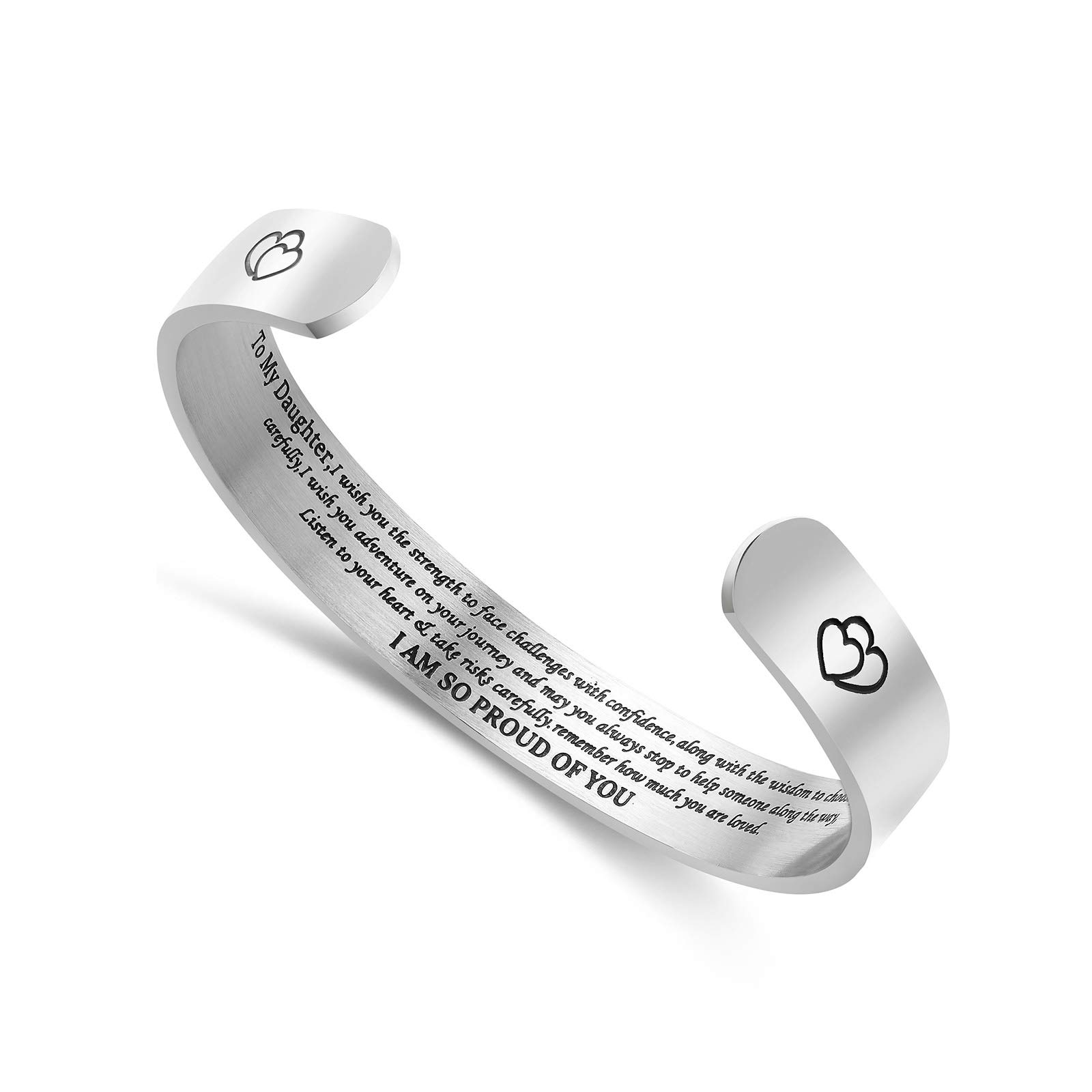 Sunflower Jewellery Daughter Mother Gift Bracelets Wide Cuff Bangle Inspirational Bracelets for Women Mom Personalized Message Engraved Cuff