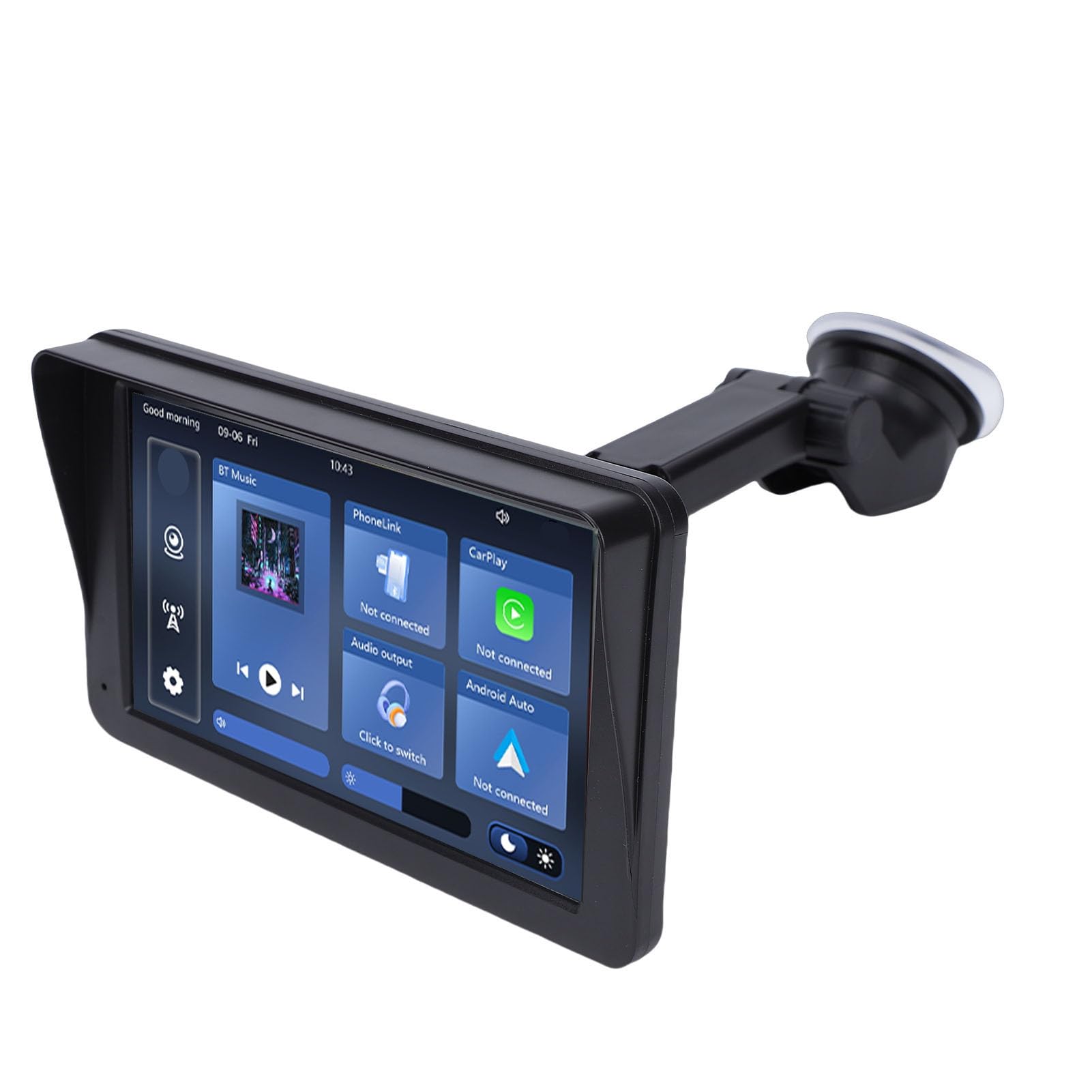 Pissente 7-calowy Bezprzewodowy Samochodowy Zestaw Stereo, Ekran Dotykowy HD IPS z funkcją Bezprzewodowego Automatycznego Tworzenia Kopii Ekranu, do Smartfonów i Rozrywki Samochodowej