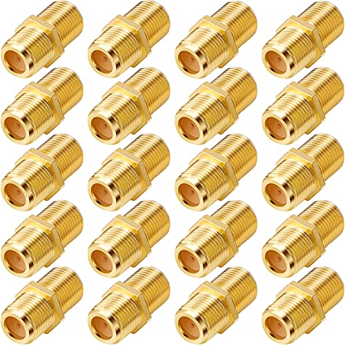 Acoplador coaxial F hembra a hembra RG6 chapado en oro x20 miniatura 1