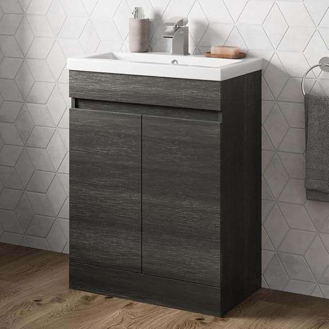 Artis 600mm Bathroom Vanity Unit Basin 2 Door Storage Cabinet Furniture ...