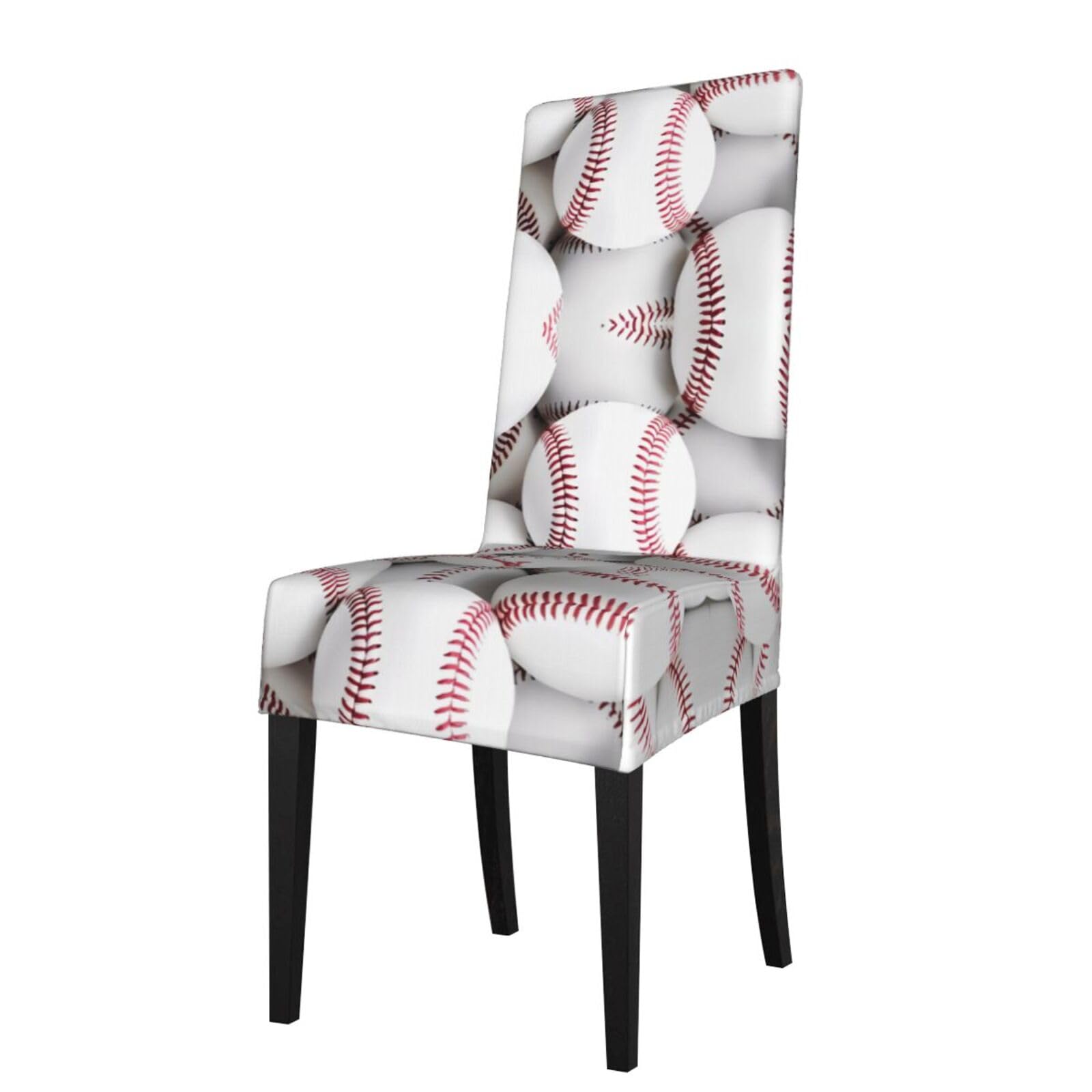 HJFCZH Baseball Prints Dining Chair Throws - High-Grade Stretch Spandex Slipcovers for Instant Chair Refresh & Damage Protection - Easy Care