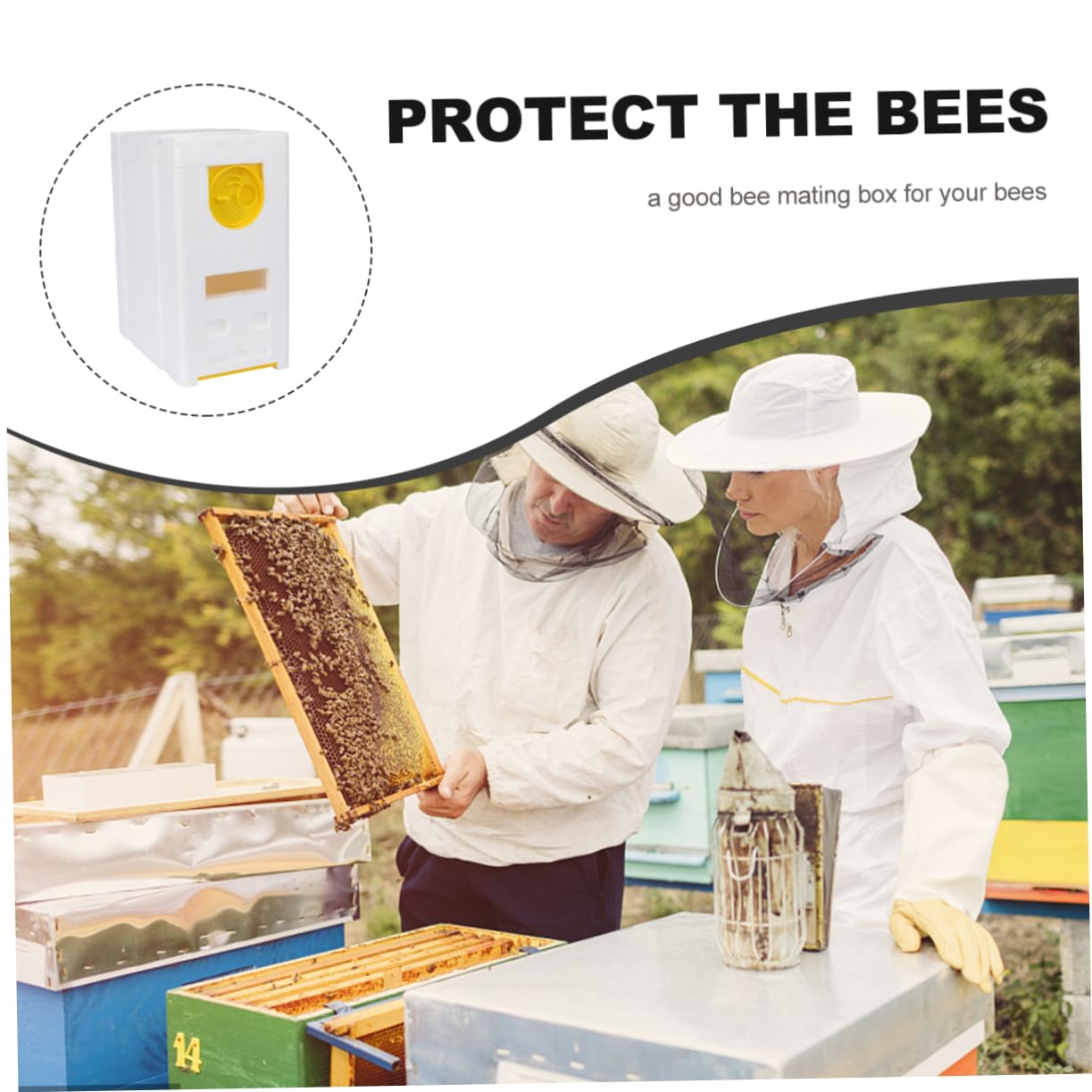 Caja de Almacenamiento para Abejas de Doble Caja de Mating de Abejas Accesorio de Apicultura Herramienta Práctica para Cuidadores de