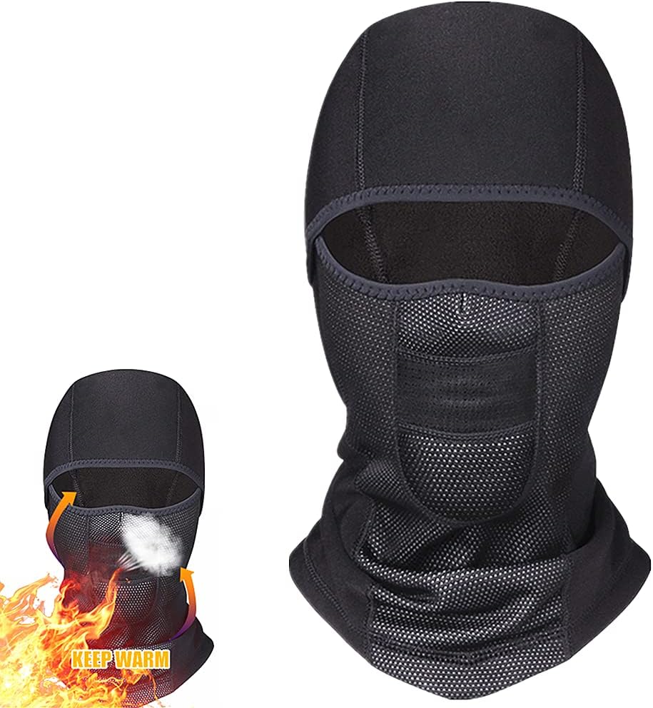 Balaclava Motorcycle Ski Face Mask Fleece Balaclavas Headwear Neck Warmer Windproof Waterproof Head Cover for Skiing Cycling Motorbike. (Fleece+Lycra)