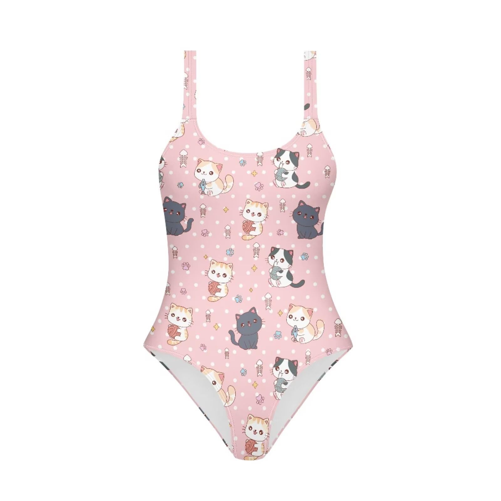 One Piece Bathing Suit for Teen Girls Comfy Crewneck Backless Bathing Suit