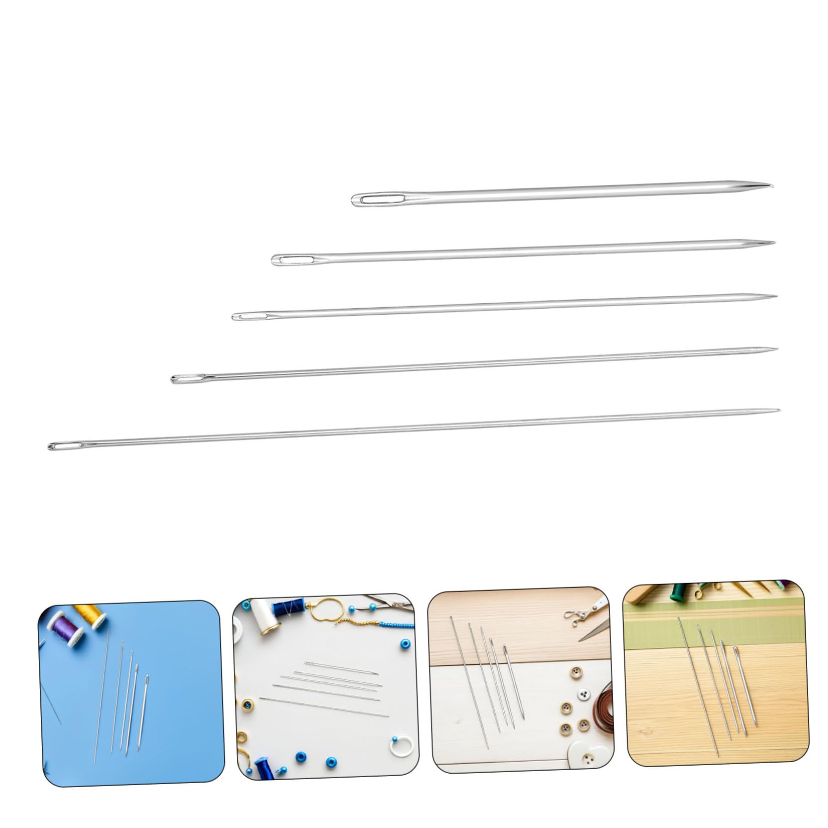 GLSTOY 25 Pezzi Aghi da Cucito in Metallo Extra Lunghi Set con Occhio Grande Resistenti per Tessuti Spessi Cucito Mano per Riparazioni e Progetti Creativi