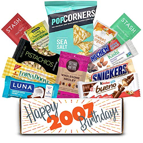 Annual Snacks Co 2007 14th Bday Gifts For Woman - Gifts For 14th Birthday for a Woman. Gift Basket Box Assortment - Milestone Birthday Gifts For Woman Turning 14 Years Old