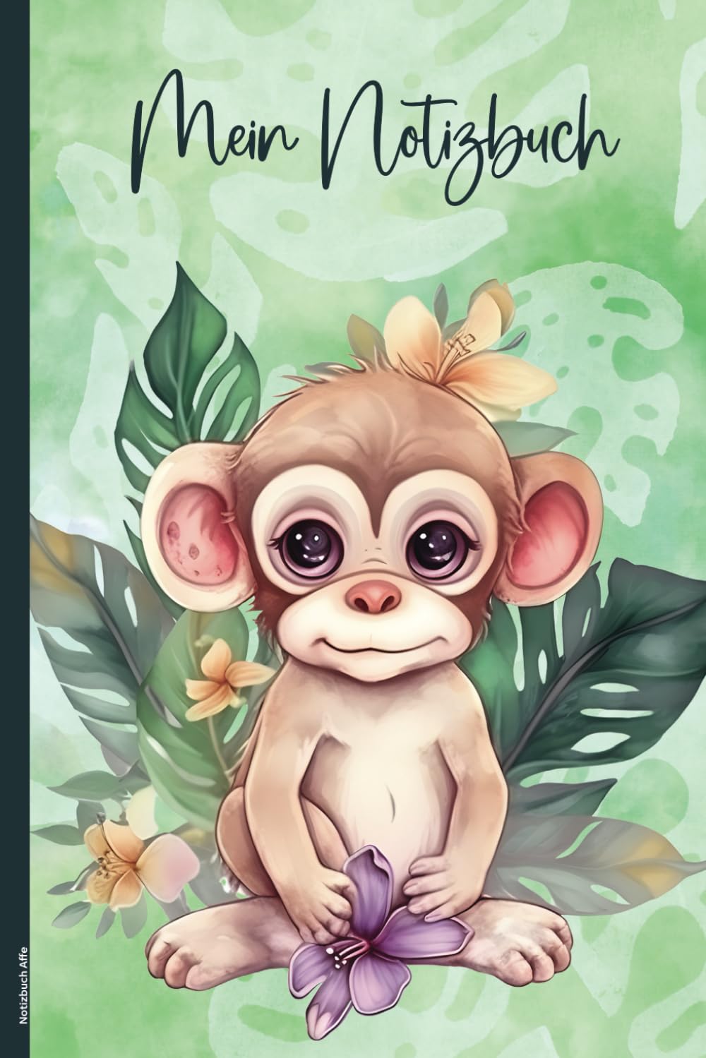 Notizbuch Affe: Affenmotiv Schreibheft A5 liniert Affen Buch für Notizen Geschenk Affenliebhaber und Tierfreunde liniertes Dschungel Notizheft mit Äffchen Motiv niedliche Geschenkideen Geburtstag