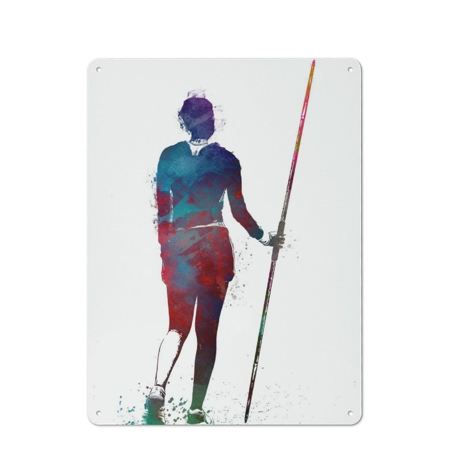 Junmoney Javelin Throw Metal Plaque 40X30cm With For Workshop Wall, Retro Decor, For Garage, Workshop And Man Cave Decoration