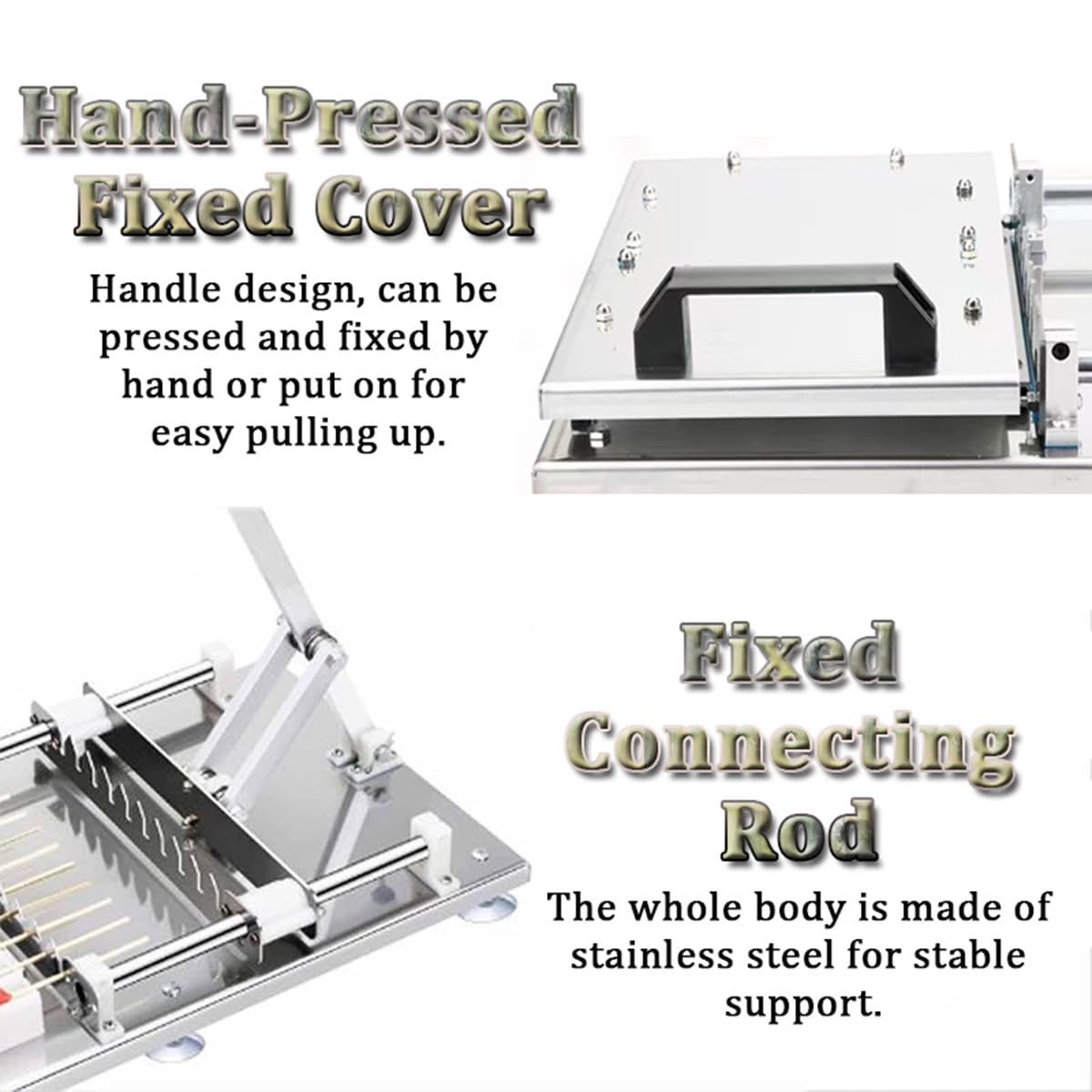 Máquina para hacer brochetas y pinchos de carne de acero inoxidable con 2 cajas de molde para barbacoa, cocina, pícnics - Herramienta de pincho sin esfuerzo
