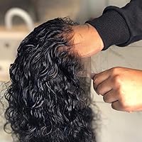 Vista 12 de Pelucas de encaje frontal de cabello humano invisible de onda profunda, pelucas de cabello humano prearrancado para mujeres, sin pegamento, peluca