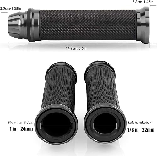 Miniatura 3 de Kucehiup 1 par de empuñaduras ergonómicas de gel de goma de aluminio de 78 pulgadas