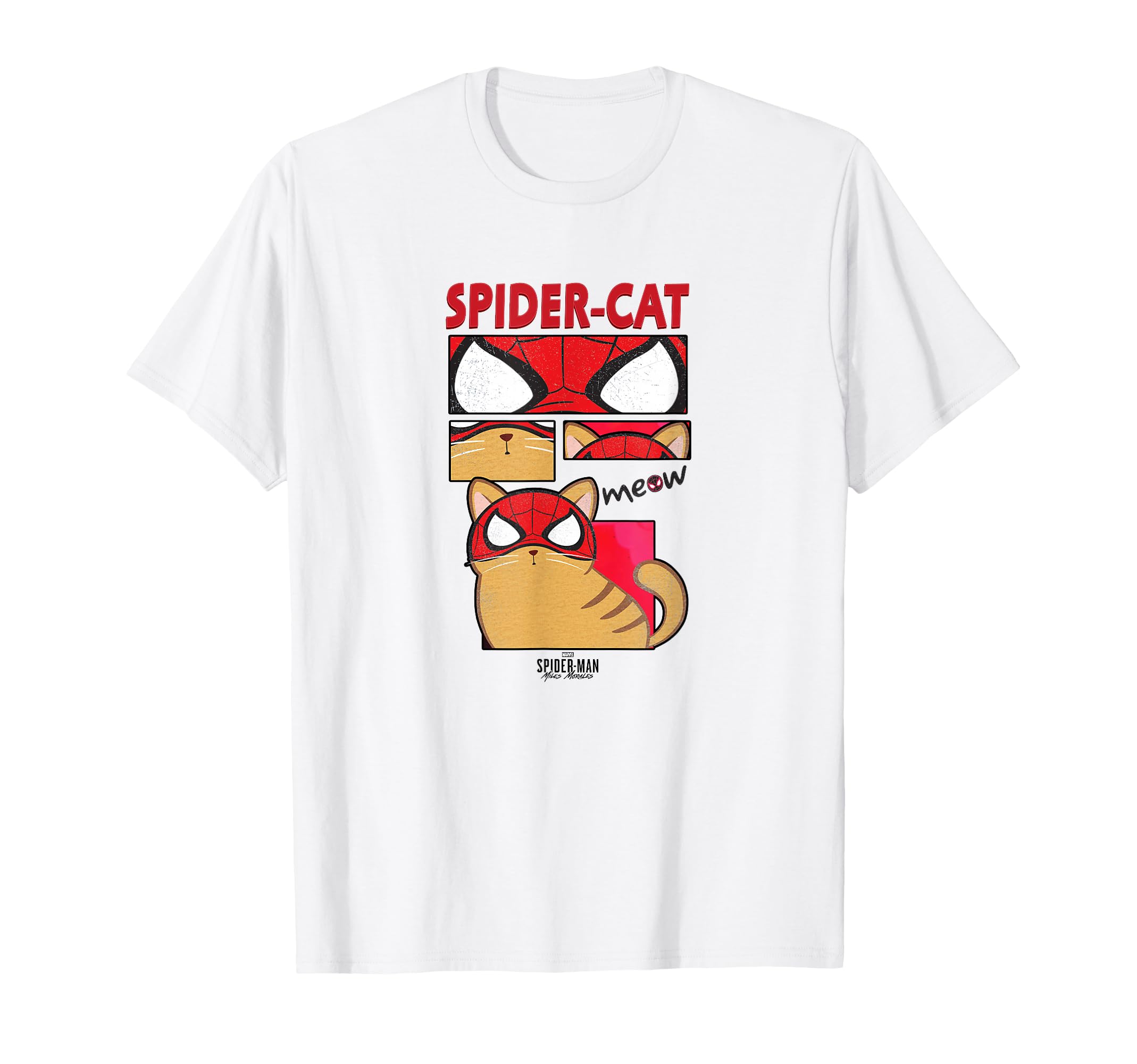 Marvel Spider-Man: Miles Morales Spider-Cat Comic Panels T-Shirt