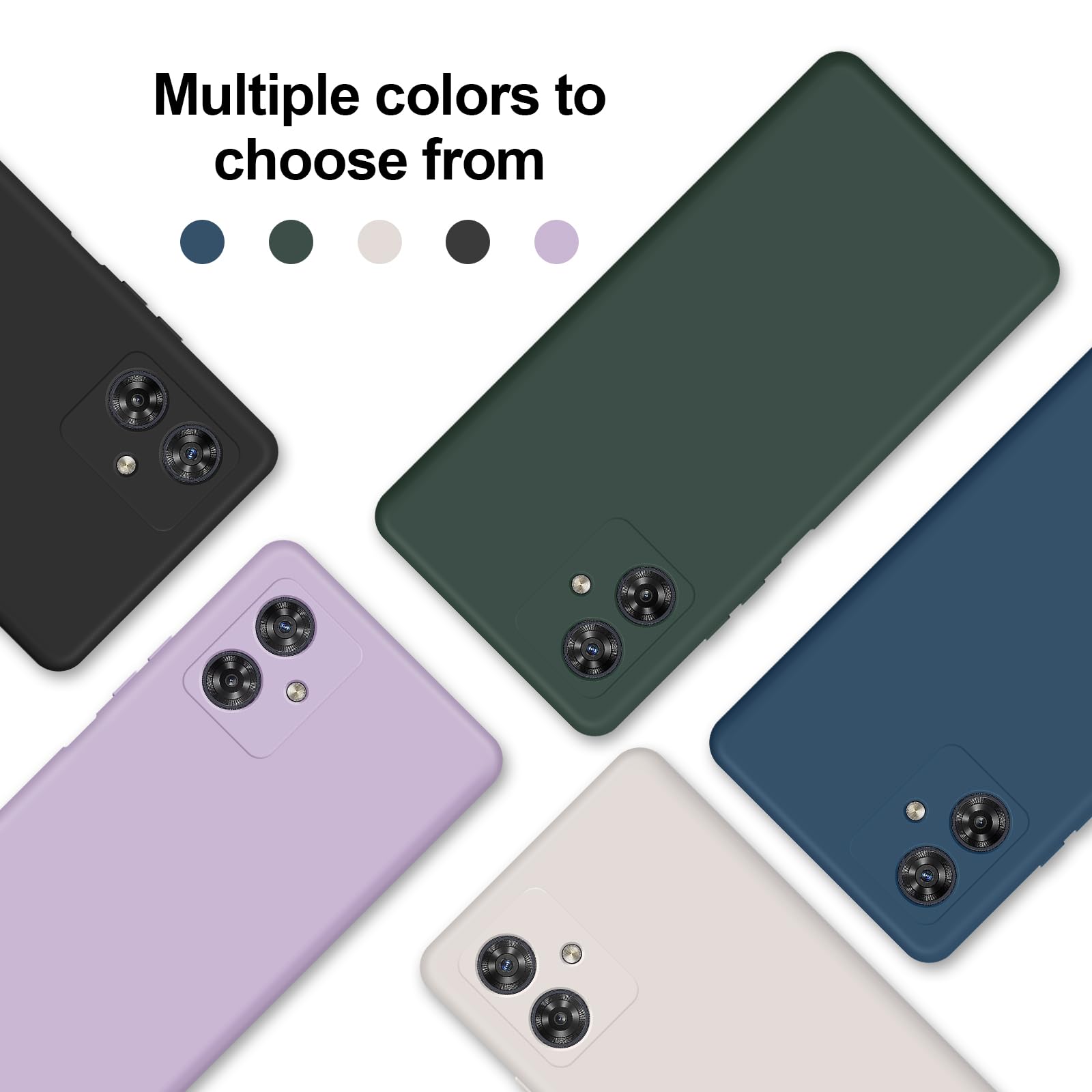 GiiYoon Case Compatible with Motorola Moto G54, Silky-Soft Touch Full-Body Protective Phone Silicone Case, Shockproof Cover with Microfiber Lining, Black — view 8