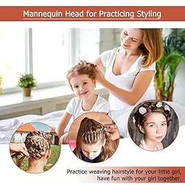 TopDirect 29 Red Hair Mannequin Manikin Head with Clamp Holder and Tools for Cosmetology, Hairdressing, Braiding Practice