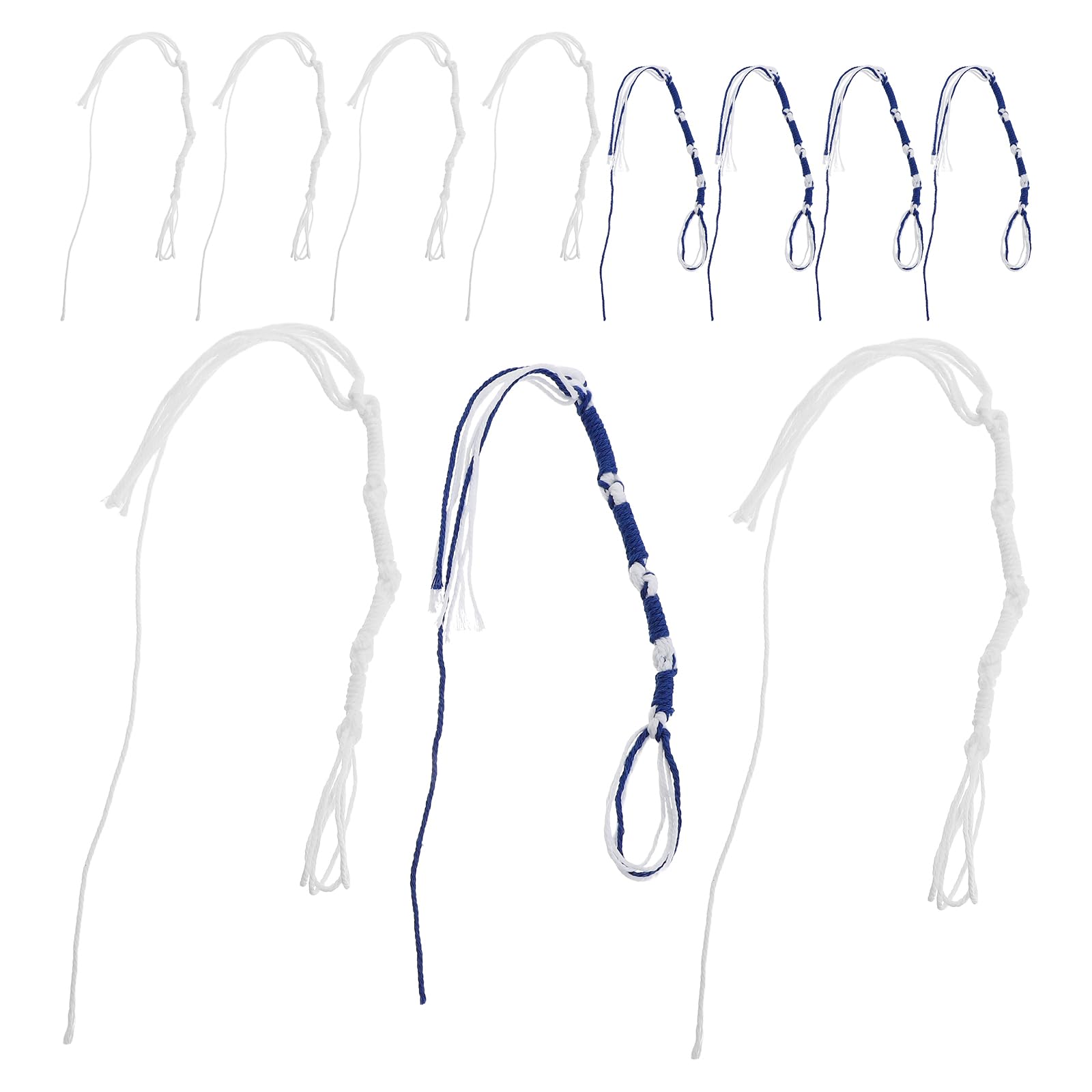 Borlas de algodón azul y blanco para jeans, flecos tradicionales de fácil colocación en mitzvah