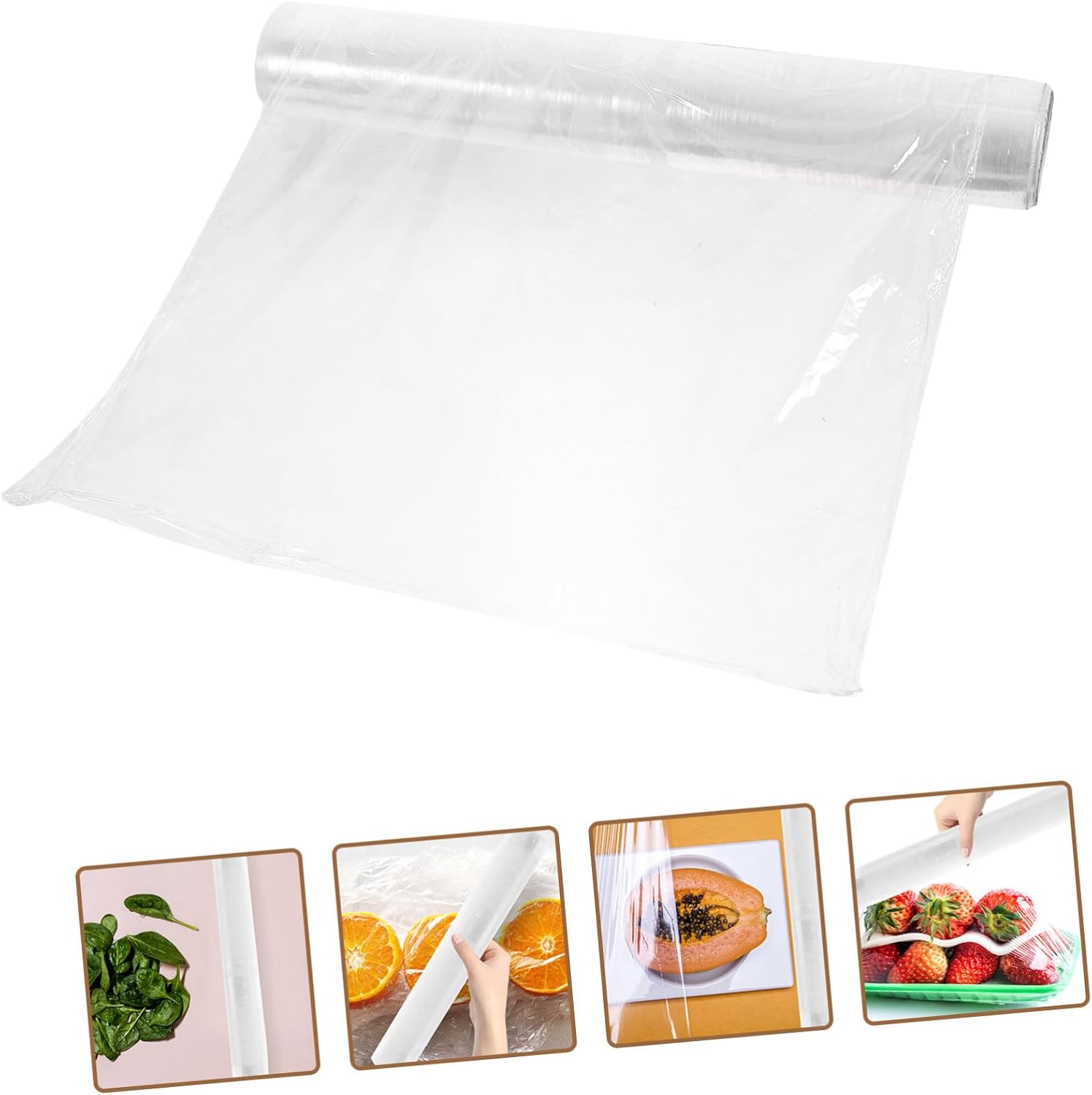 Food-grade Plastic Cling Wrap Cuttable Stretch Film for Kitchen and Outdoor Food Storage Tight Closure Fresh Keeping for Bowls Leftovers Picnics and Barbecues