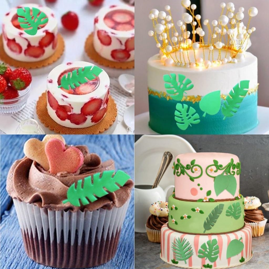 Tropical Leaf Cookie Cutter,Hawaiian Palm Leaves Fondant Cutters Set for Gum Paste,Sugarcraft Candy Holiday Biscuit,Luau Cake Fondant Decorating Tools - Image 7