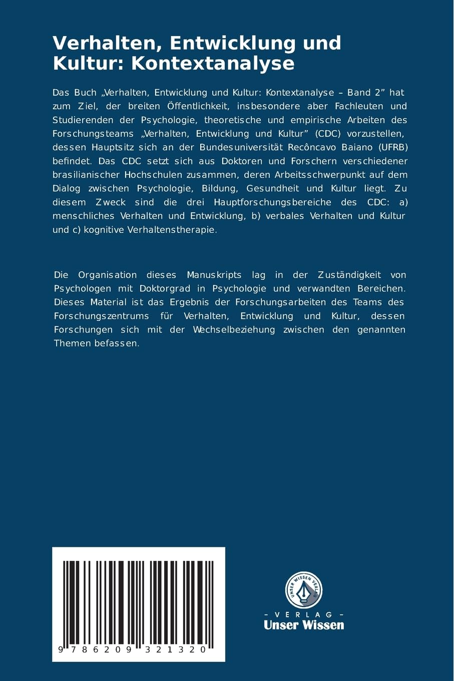 Verhalten, Entwicklung und Kultur: Kontextanalyse: Band 2