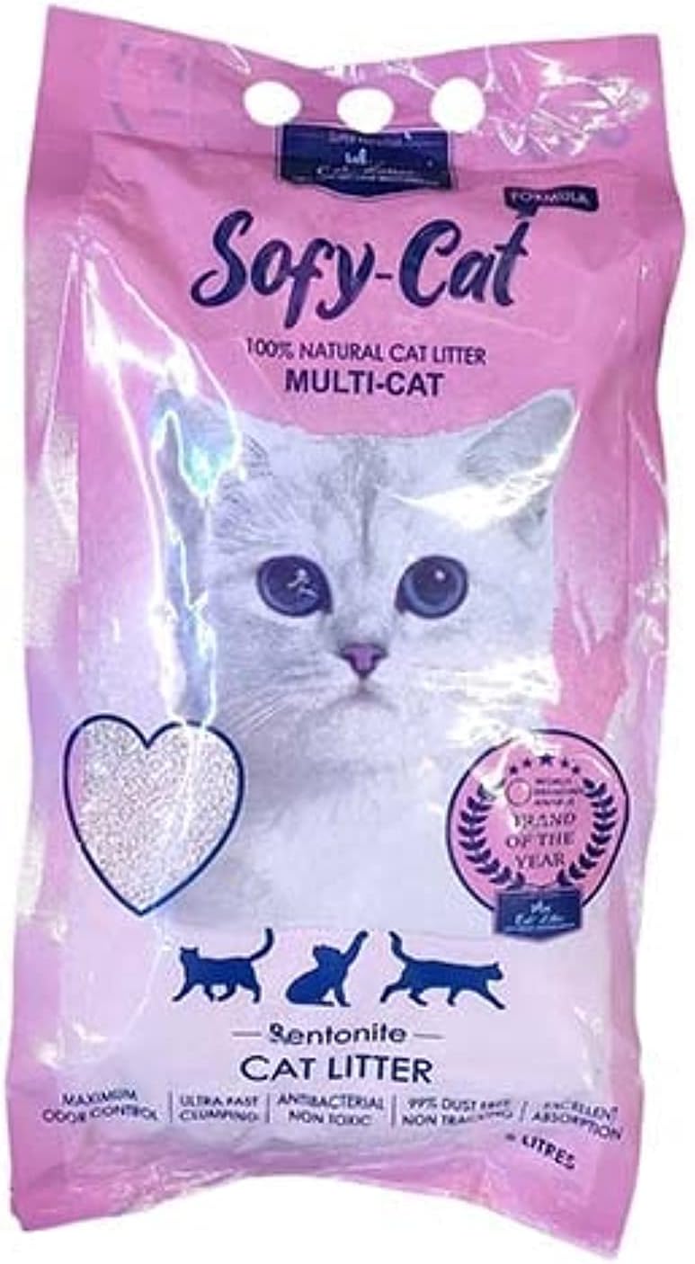 SophiCat Clumping White Bentonite Clumping Scentless Cat Litter, 5