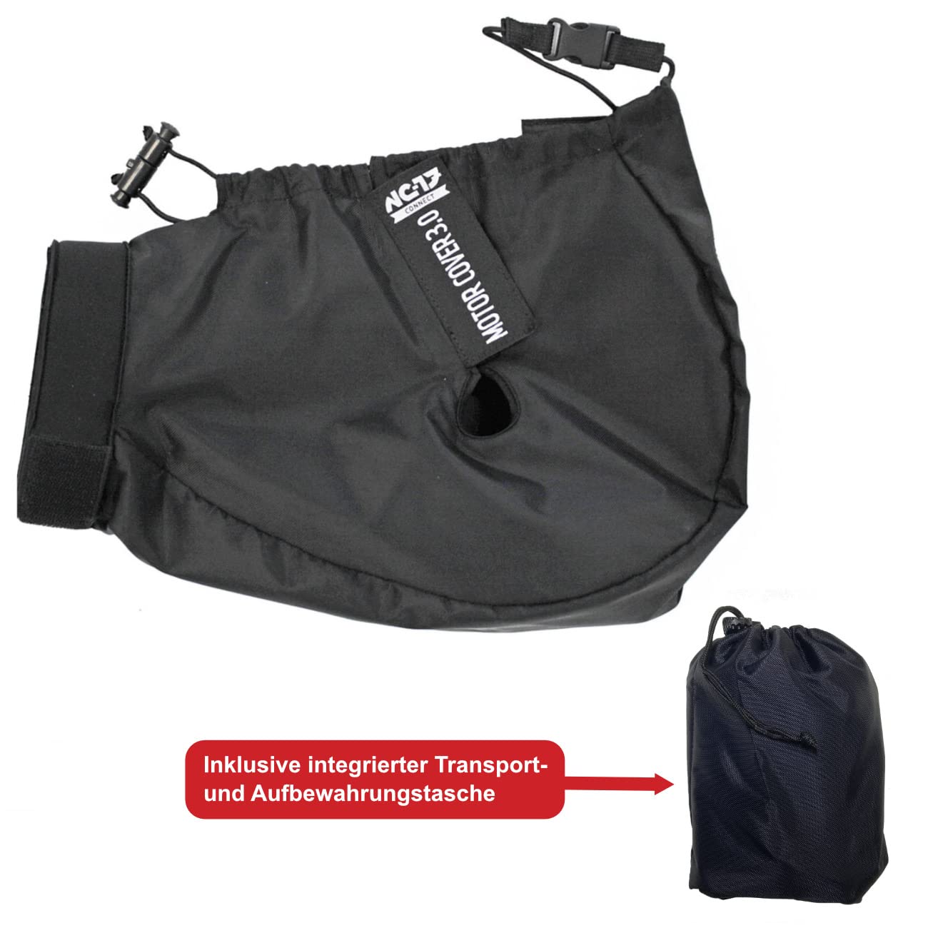 NC-21 Uni NC-17 Universele stuurbescherming stuurhoes bagagedrager/fietsendrager, waterdicht en robuust, e-bike, e-bike, stuurhoes, transportbescherming, rood, eenheidsmaat