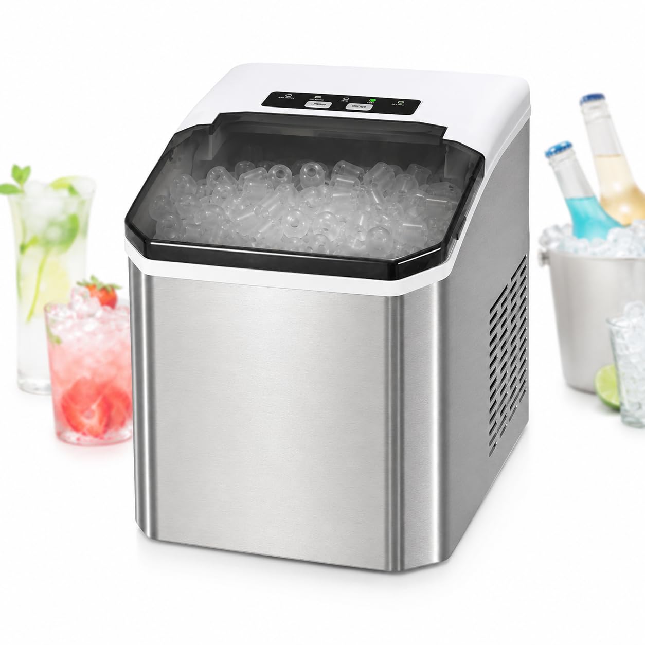 Produttore di Ghiaccio Portatile del controsoffitto, Produce 9 cubi in 6 Minuti, 26 lbs al Giorno, Funzionamento Silenzioso con Auto Pulito, Design Compatto per Le Feste dell'ufficio della Cucina