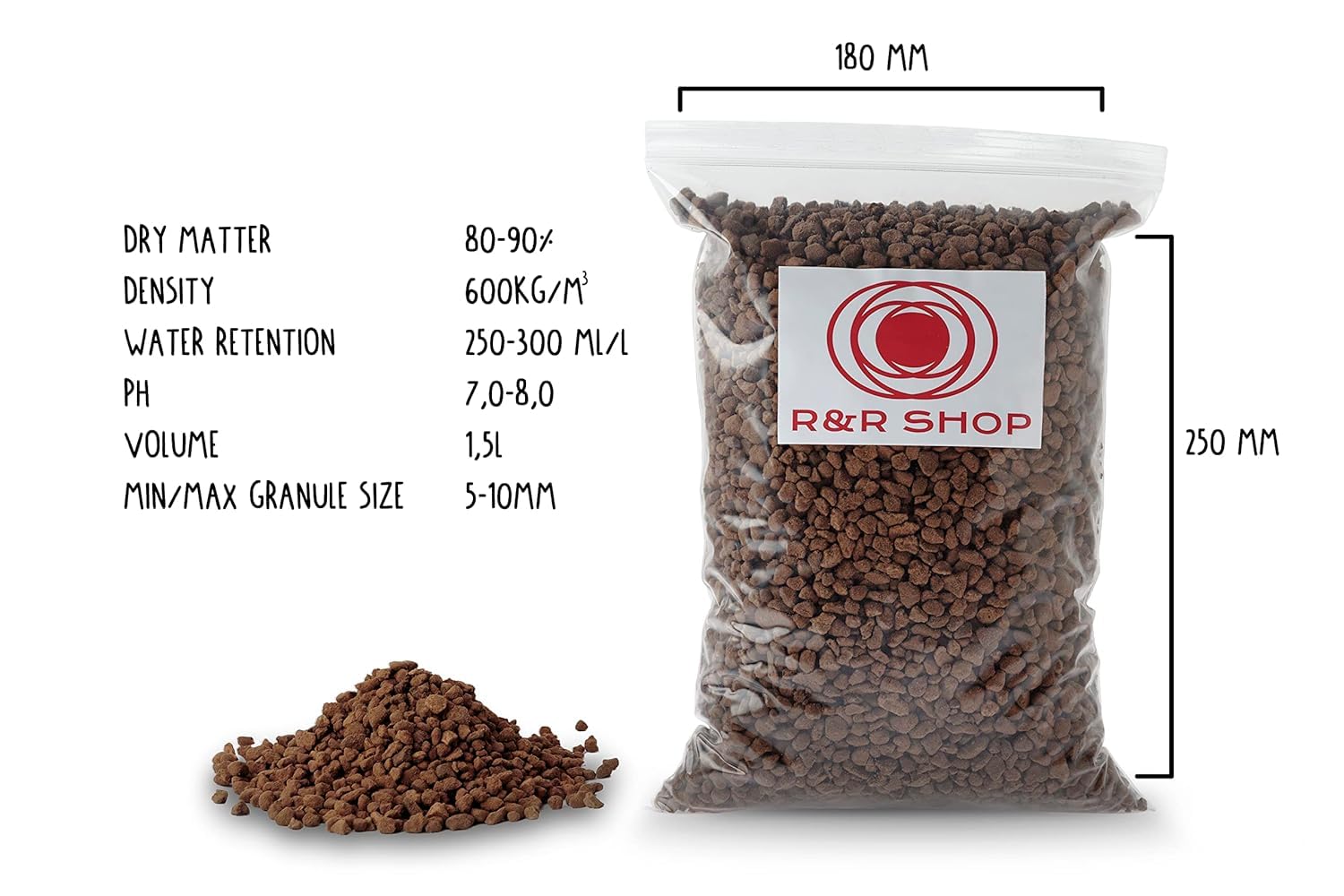 R&R SHOP – Ponce Fine, 5-10mm, 100% Naturel PH Neutre, Idéal pour la Germination, Ventilation Améliorant la Croissance des Plantes, 5,5Kg (9L)