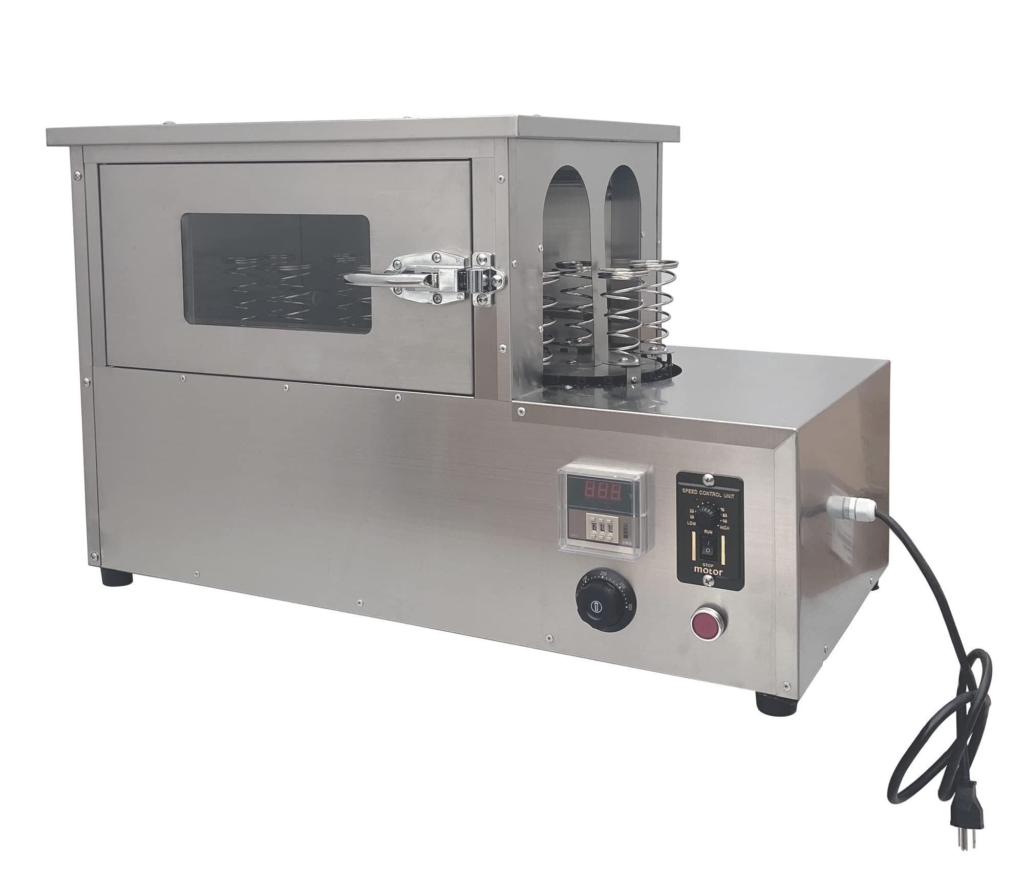 LGXEnzhuo Commercial Rotational Handheld Pizza Oven 1800W Stainless Steel Oven with 12pc Pizza Cone Trays for Margherita Pie Pizza